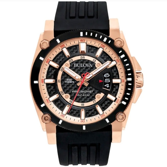 Bulova Men's Precisionist Curved Crystal 98B152 - Picture 1 of 14